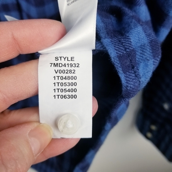 Lucky Brand Saturday Stretch Blue Checkered Flannel Snap Front Shirt NWT - Picture 11 of 11